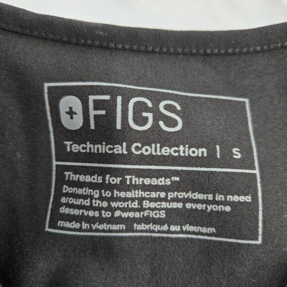 Figs Technical Collection Black Scrub Top Size S - Picture 9 of 10